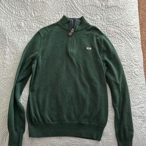 Vineyard Vines dark green zip up sweater